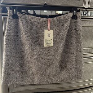 Alex Marie Silver Tweed Mini Skirt